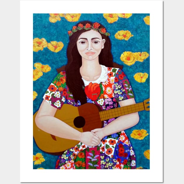 Violeta Parra and the song The gardener Wall Art by madalenalobaotello